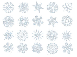 Image showing Snowflakes on a white background