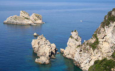 Image showing Greece. Corfu, Paleokastrica coast 