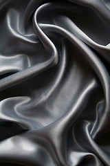 Image showing Smooth elegant grey silk as background 