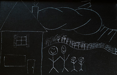 Image showing Chalkboard Family