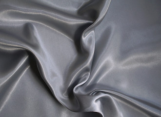 Image showing Smooth elegant silvery grey silk as background 