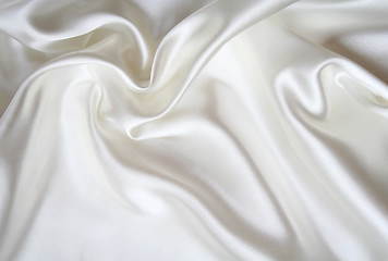 Image showing Smooth elegant white silk as background 