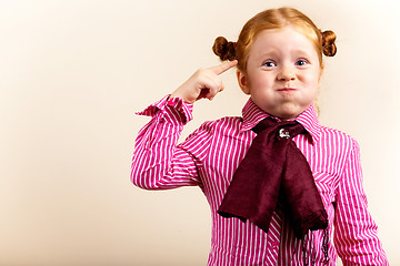 Image showing Portrait of cute elegant redhead girl