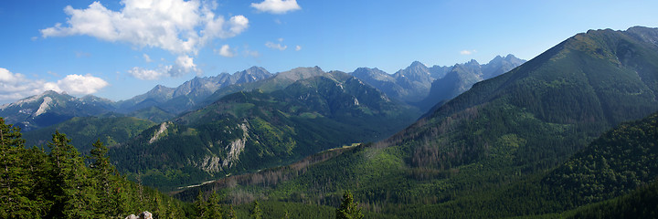 Image showing Panorama of the Tatras