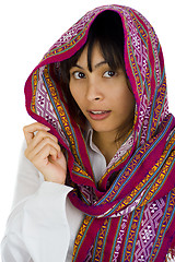 Image showing woman with scarf over her head