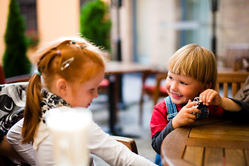 Image showing Little boy  playing and smiling