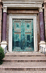 Image showing Ancient door with porticus