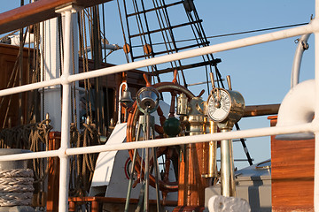 Image showing Tall ships in port