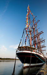 Image showing Tall ships in port