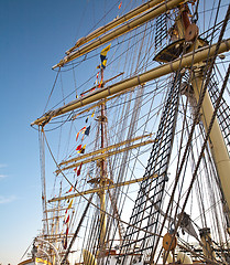 Image showing Masts of tall ships