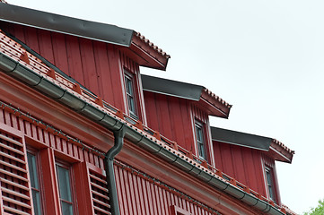 Image showing Mansard with windows and tilled roof