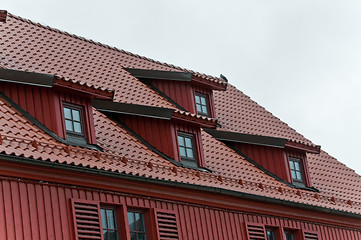 Image showing Mansard with windows and tilled roof