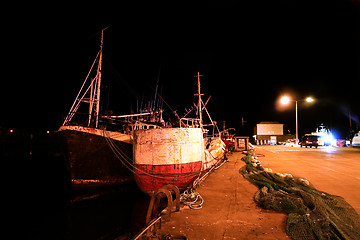 Image showing Dingle fishing port by midnight