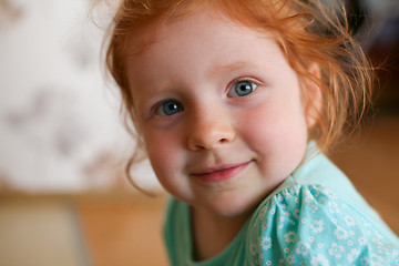 Image showing Portrait of redhead little girl