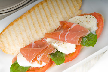 Image showing panini caprese and parma ham