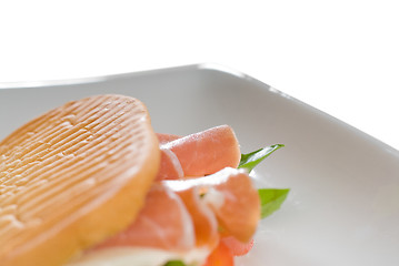 Image showing panini caprese and parma ham