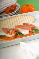 Image showing panini caprese and parma ham