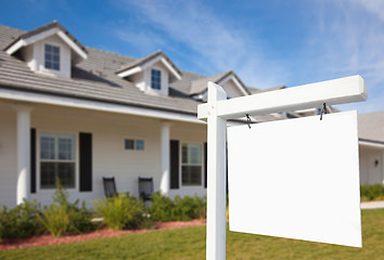 Image showing Blank Real Estate Sign & Home