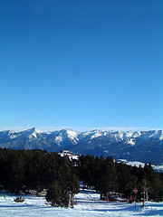 Image showing Pyrenees and chairlift