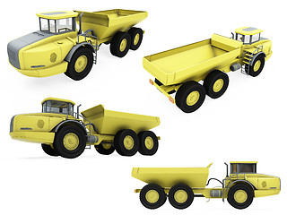 Image showing Collage of isolated construction vehicle