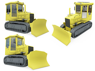 Image showing Collage of isolated construction vehicle
