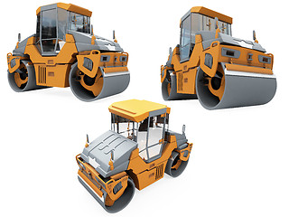 Image showing Collage of isolated construction vehicle