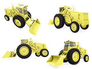 Image showing Collage of isolated construction vehicle