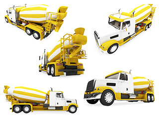 Image showing Collage of isolated construction vehicle