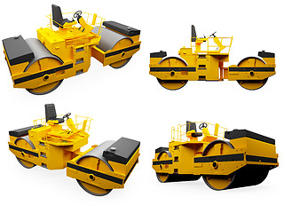 Image showing Collage of isolated construction vehicle