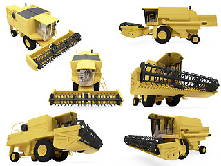 Image showing Collage of isolated construction vehicle