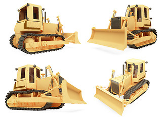 Image showing Collage of isolated construction vehicle