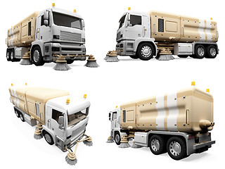 Image showing Collage of isolated construction vehicle