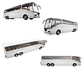 Image showing Collage of isolated bus