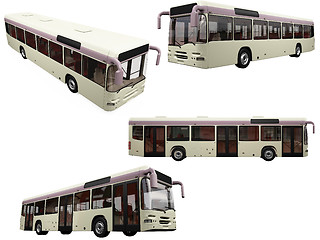 Image showing Collage of isolated bus