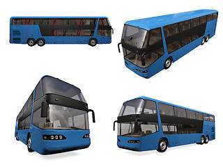 Image showing Collage of isolated bus