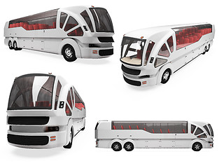 Image showing Collage of isolated concept bus