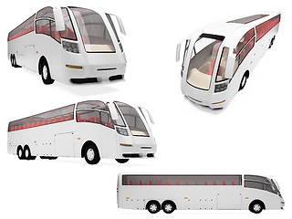 Image showing Collage of isolated concept bus