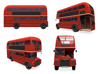 Image showing Collage of isolated bus