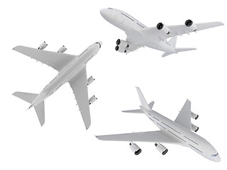 Image showing Collage of isolated airplane