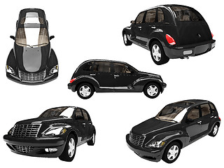 Image showing Collage of isolated car