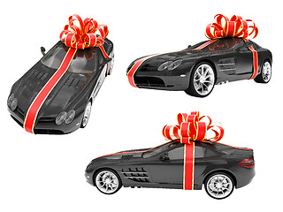 Image showing Collage of isolated surprise car