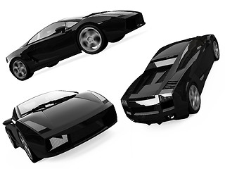 Image showing Collage of isolated sport car