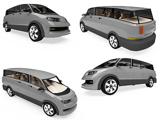 Image showing Collage of isolated concept car