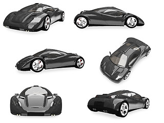 Image showing Collage of isolated sport car