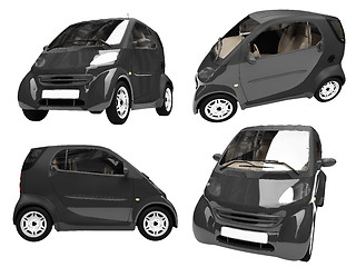 Image showing Collage of isolated small car