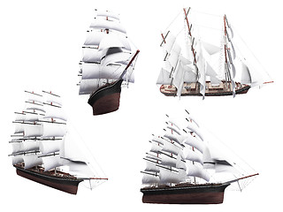 Image showing Collage of isolated boat