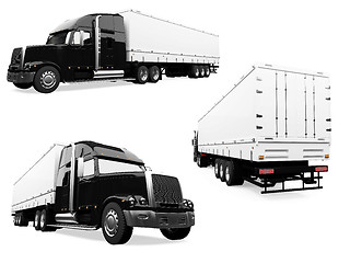 Image showing Collage of isolated truck