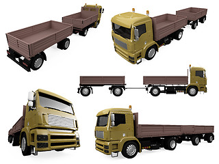 Image showing Collage of isolated truck