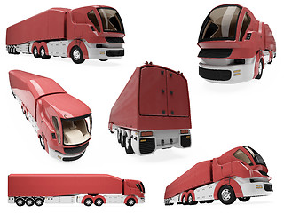 Image showing Collage of isolated concept truck