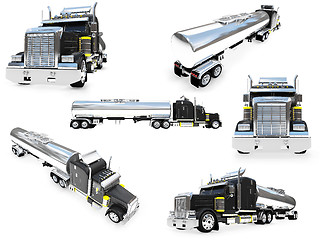 Image showing Collage of isolated big truck